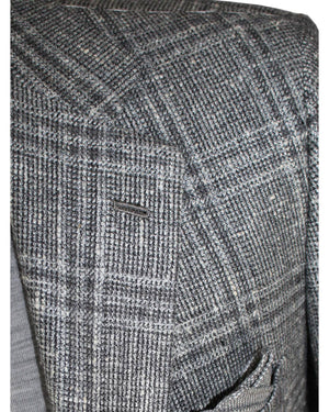 Kiton Sport Coat Gray Windowpane - Cashmere Unlined Men Blazer EUR 50 - US 40 R SALE