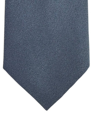 Armani Silk Tie Steel Blue Solid Textured