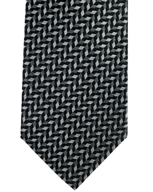 Armani Tie Black Gray Geometric Pattern