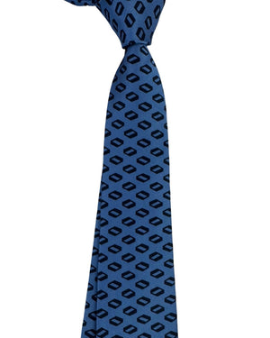 Armani Tie Blue with Navy Blue Geometric Design