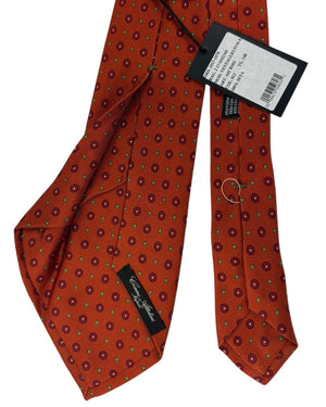 Cesare Attolini Tie Rust Orange With Circle Medallions