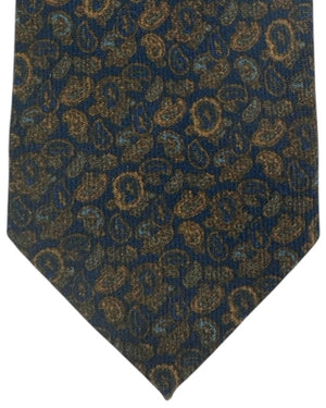 Cesare Attolini Tie marble Brown With Gold Paisley Pattern