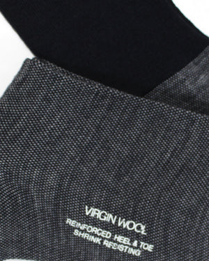 Attolini Wool Socks Midnight Blue Gray US 10.5 - EUR 43 1/2 Over The Calf