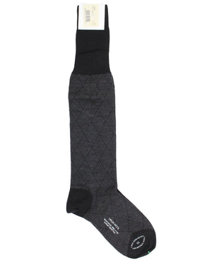 Attolini Wool Socks Dark Brown Diamonds