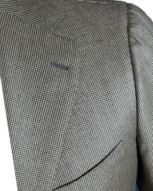New
 Attolini Suit Beige Brown Houndstooth Wool