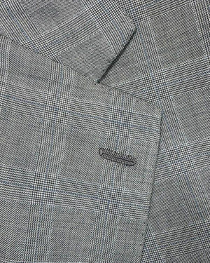 Cesare Attolini Wool Suit Light Gray Plaid Check