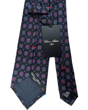 Cesare Attolini Tie Black Red Navy Green