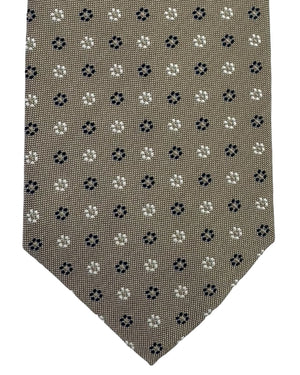 Battisti Sevenfold Tie Taupe Geometric