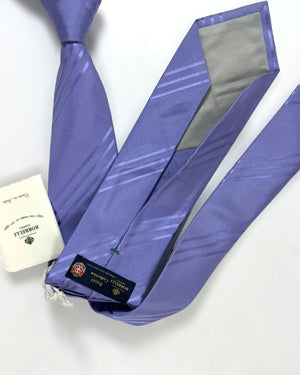 Luigi Borrelli Sevenfold Tie Lilac Stripes ROYAL COLLECTION