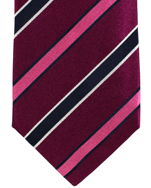 Luigi Borrelli Silk Tie Purple Pink Stripes