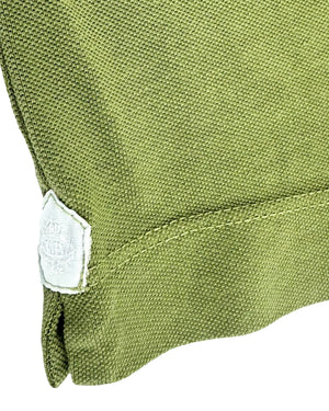 Luigi Borrelli Polo Shirt Olive Green Jersey Piquet EU 46 - US 36