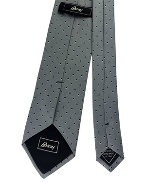 Brioni Silk Tie Sage Green Mini Paisley Dot