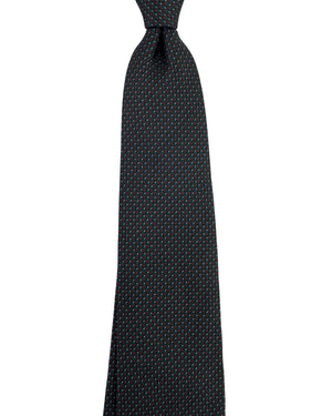 Brioni Silk Tie Teal Gray Red Chevron Pattern