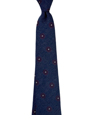 Canali Tie Dark Blue With Purple Medallions