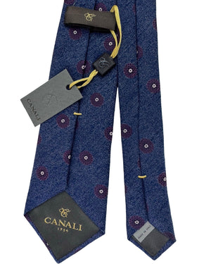 Canali Tie Dark Blue With Purple Medallions