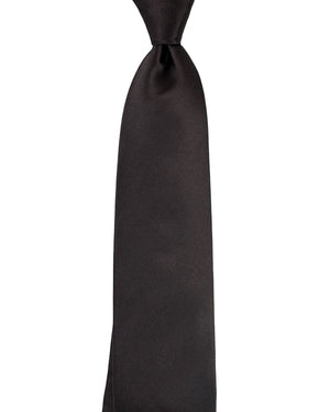 Canali Tie Solid Brown Grosgrain
