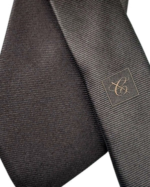 Canali Tie Solid Brown Grosgrain