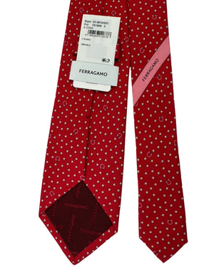 Salvatore Ferragamo Tie Red Stars & Gancini