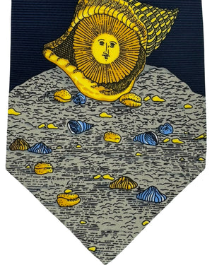 Fornasetti Tie Navy Soli E Lune Apollo - Wide Necktie