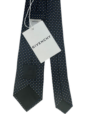 Givenchy Tie Black With Blue Diamond Dots