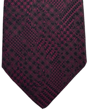 Dark Bordeaux Black Patterned Tie