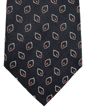 Givenchy Silk Tie Black Red Silver Geometric