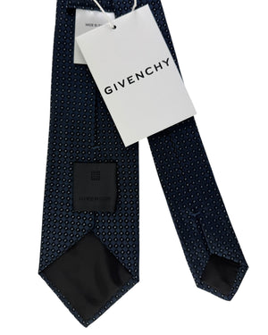 Givenchy Silk Tie Dark Gray Black Silver - Hand Made In Italy