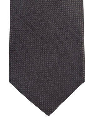 Isaia Sevenfold Tie Dark Brown Pattern