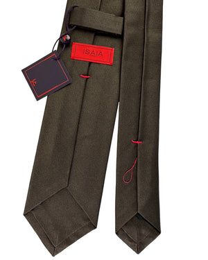 Isaia Sevenfold Tie Dark Brown