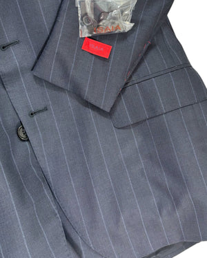 Isaia Suit Midnight Blue Pin Stripe EU 52/ US 42 SALE
