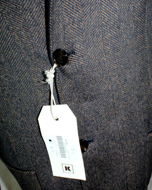 Kired Long Coat Midnight Blue Dark Brown Reversible Overcoat Sartorial EU 58/ US 46 SALE