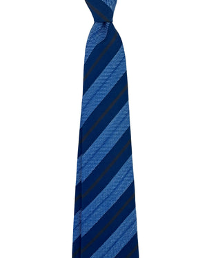 Kiton Tie Navy Blue Stripes