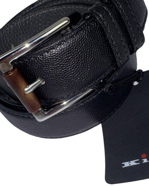 Kiton Belt Black Grain Leather
