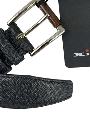 Kiton Belt Black Grain Leather 95/ 38