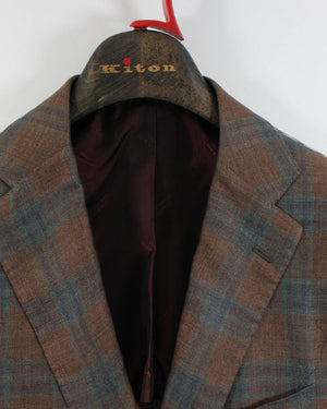 Kiton Blazer Brown Plaid Sartorial