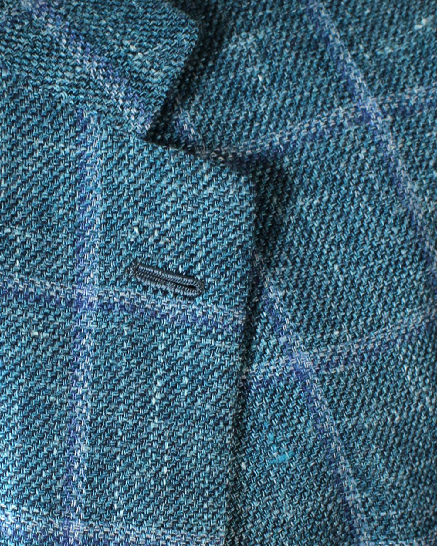 Kiton Sport Coat Cashmere Linen Silk Aqua Blue Windowpane