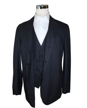 Kiton Suit Gray Stripes 3 Piece Men Suit