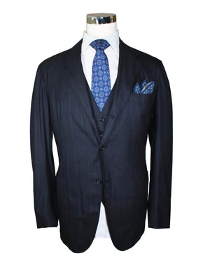 Kiton Suit Gray Stripes