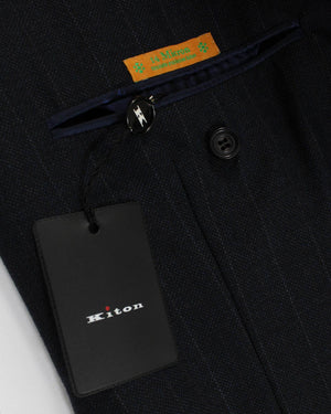 Kiton Suit Gray Stripes