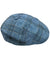 Kiton Flat Cap Cashmere Wool Blue Black Plaid Form Beret