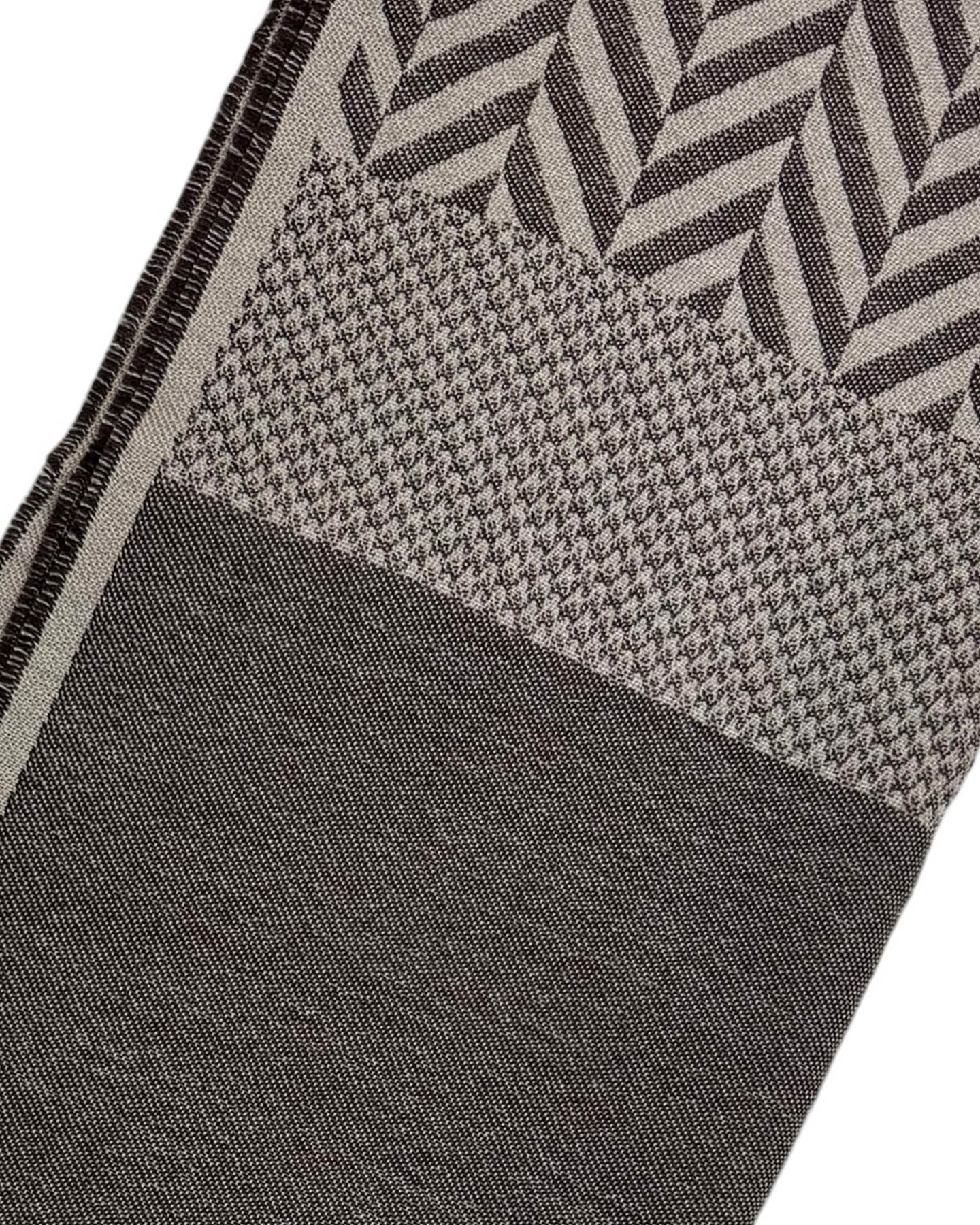 Kiton Scarf Gray Brown Pattern - Luxury Cashmere Blend
