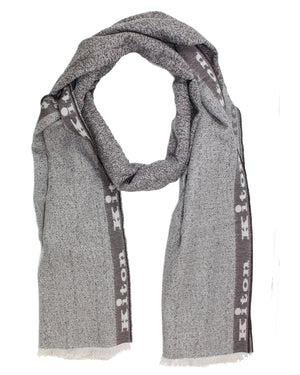 Kiton Scarf Brown 
 Cashmere Wool Silk Shawl