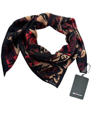 Kiton Small Cashmere Scarf Novelty Men Collection SALE