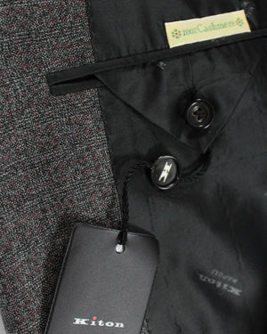 Genuine Kiton Cashmere Suit Gray Check Plaid