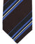 Kiton Silk Tie Brown Royal Blue Stripes Design - Sevenfold Necktie