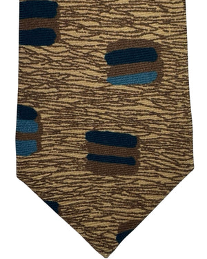 Kiton Tie Brown Beige Design - Sevenfold