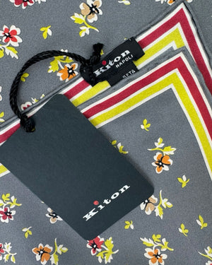 Kiton Silk Pocket Square Floral