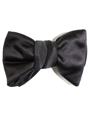 Le Noeud Papillon Black Satin Silk Bow Tie