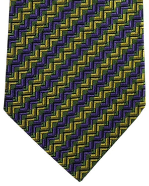 Missoni Tie Purple Green Yellow Zigzag Stripes