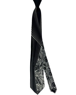 Vitaliano Pancaldi Silk Tie Black Gray SPECIAL ORDER